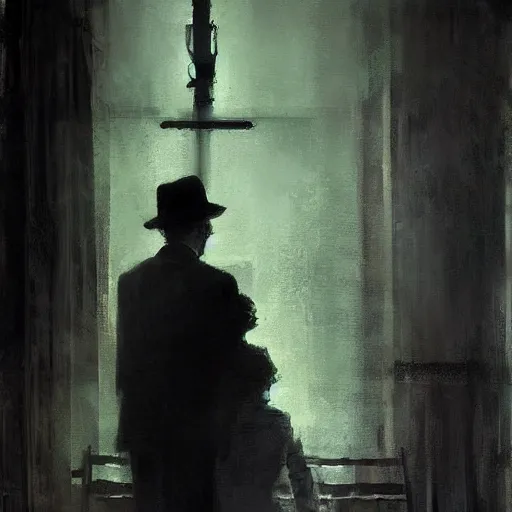 Image similar to contre - jour portrait of an old couple digital art by jeremy mann