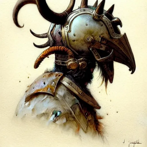 Image similar to ( ( ( ( ( ram horned helmet. muted colors. ) ) ) ) ) by jean - baptiste monge!!!!!!!!!!!!!!!!!!!!!!!!!!!