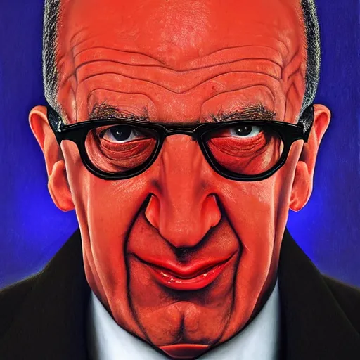 Image similar to avram glazer as the devil, owner of manchester united football club, portrait, pure evil, devils horns, avram glazer, satan, hell, 8 k, hyperrealism, symmetry, volumetric lighting - h 9 6 0