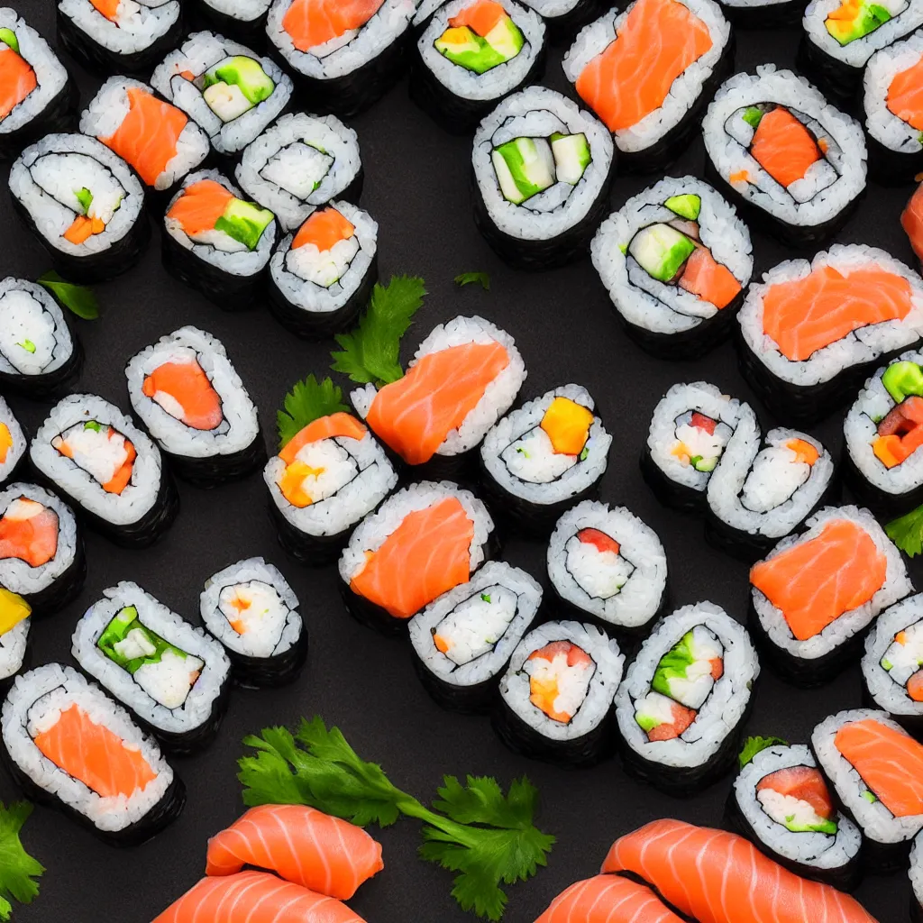 Image similar to sushi rolls, award winning food photography