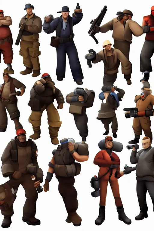 Image similar to team fortress 2 character art by moby francke