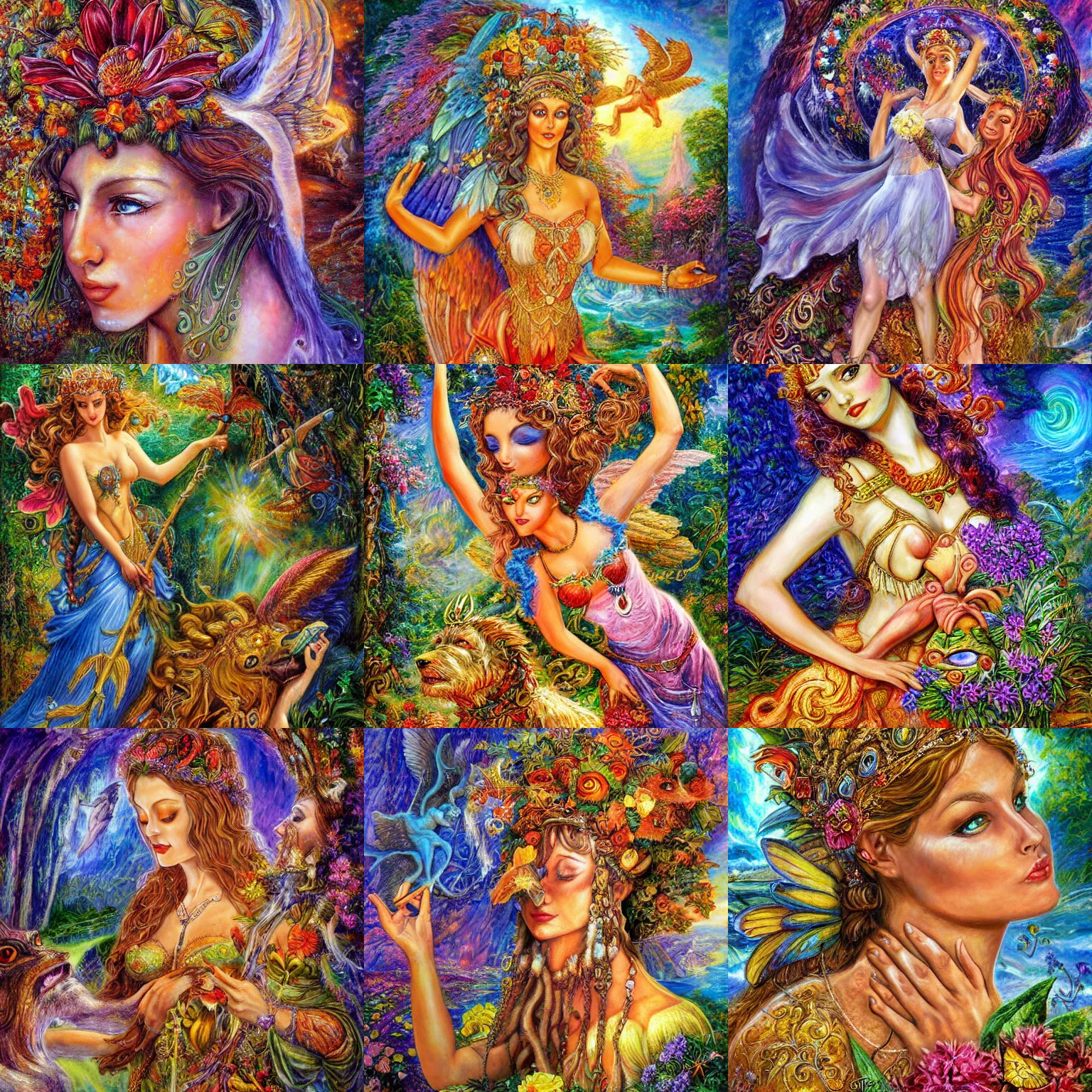 Prompt: ceo beheading a nature goddess, by senior concept arist josephine wall, high resolution, puzzle art