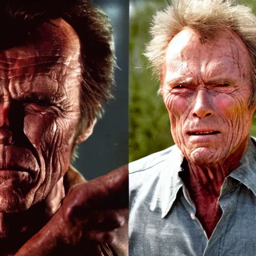 Prompt: clint eastwood as leatherface.