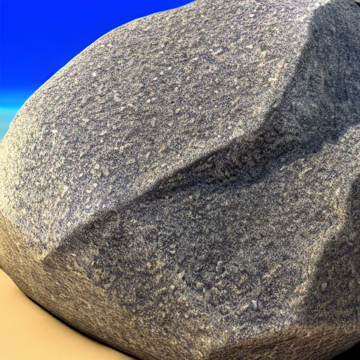 Prompt: a beautiful rock on the beach, global illumination ray tracing hdr