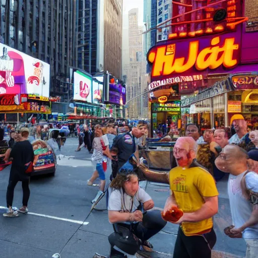 Image similar to 4 k photo of the hot dog incident of 2 0 1 6 in new york city