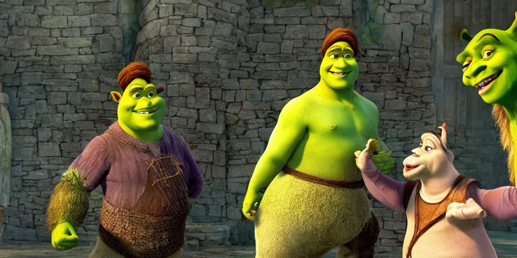 Prompt: still from shrek