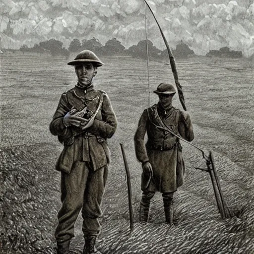 Image similar to ultra detailed photorealistic sepia - toned photograph from 1 9 1 7, a british officer in field gear standing at an archaeological dig site near megra, ultra realistic, painted, intricate details, lovecraft, atmospheric, dark, horror, brooding, highly detailed, by angus mcbride