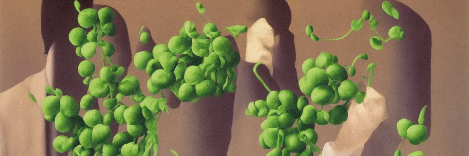 Image similar to pea flower painting magritte