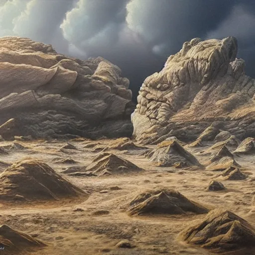 Image similar to alien landscape hyperrealism