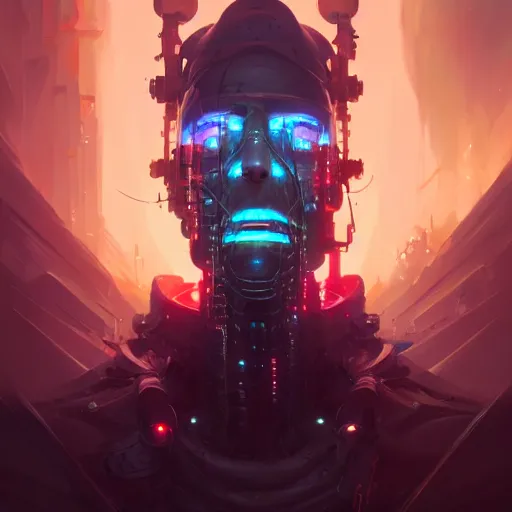 Prompt: a portrait of a cybernetic frankenstein monster, cyberpunk concept art by pete mohrbacher and wlop and artgerm and josan gonzales, digital art, highly detailed, intricate, sci-fi, sharp focus, Trending on Artstation HQ, deviantart, unreal engine 5, 4K UHD image