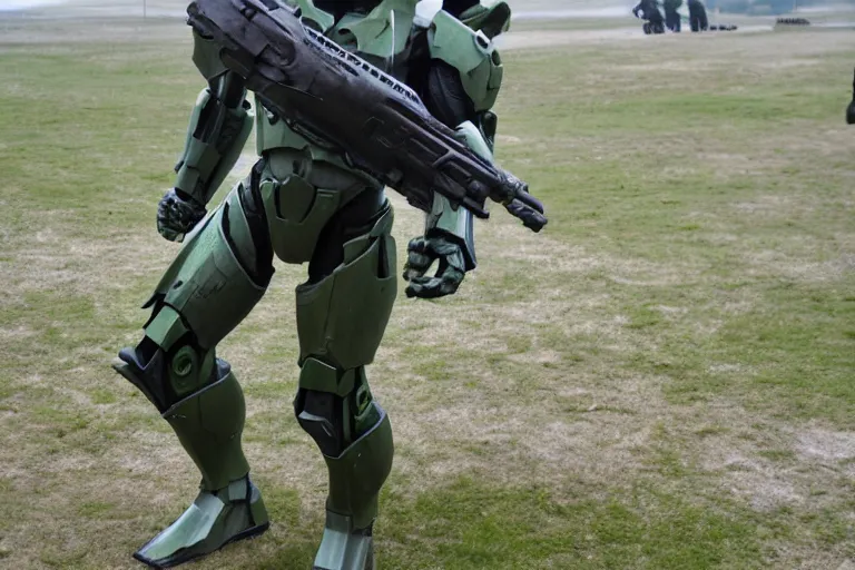 Image similar to master chief in normandy