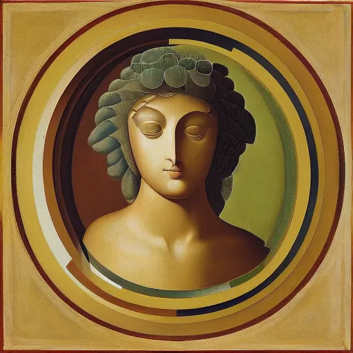 Image similar to a geometrical image of the painting Et in Arcadia Ego