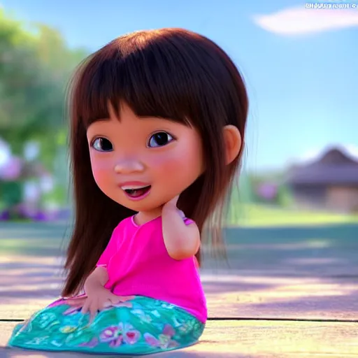 Prompt: A beautiful and cute little thai girl in Pixar artstyle, cgi