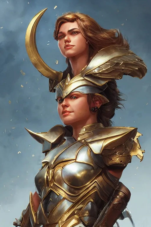 Image similar to amazon valkyrie athena, d & d, fantasy, portrait, highly detailed, headshot, digital painting, trending on artstation, concept art, sharp focus, illustration, art by artgerm and greg rutkowski and magali villeneuve