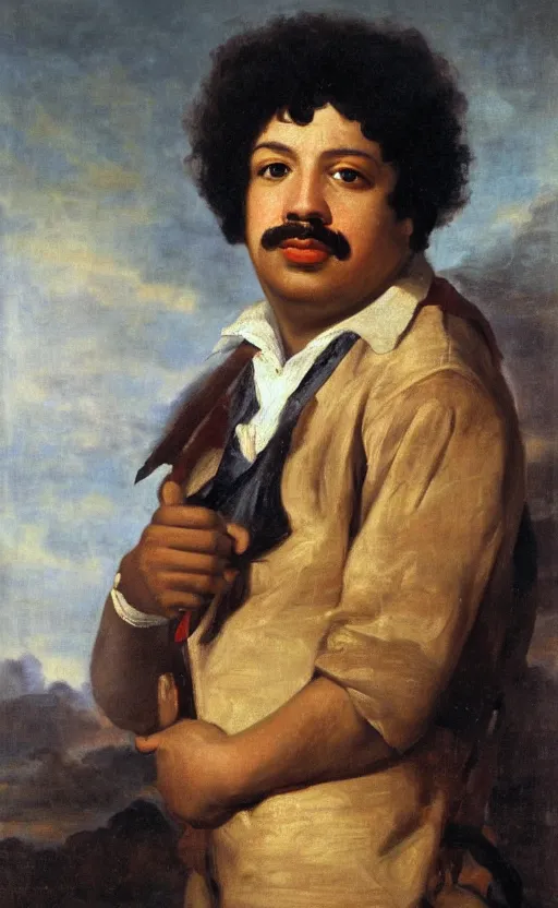 Image similar to Portrait of young Alexandre Dumas, oil on canvas, highly detailed, by Delacroix, 8k