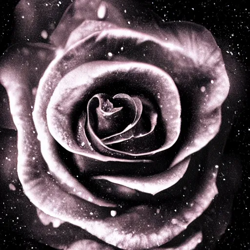 Image similar to award - winning macro of a beautiful black rose made of molten magma and nebulae on black background by harold davis, georgia o'keeffe and harold feinstein, highly detailed, hyper - realistic, fiery texture, inner glow, trending on deviantart, artstation and flickr, nasa space photography, national geographic