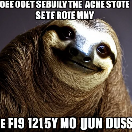 Prompt: sloth stoned af