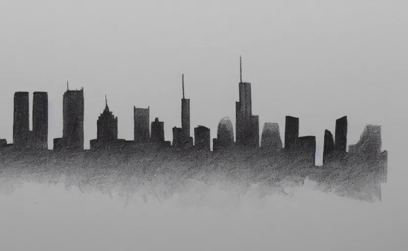 Image similar to minimalist pencil sketch of frankfurt skyline