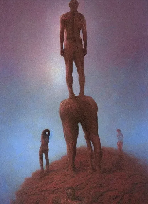 Image similar to Painting in a style of Beksinski featuring Vladimir Putin