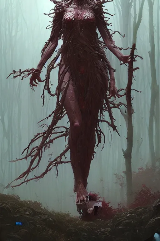 Image similar to Goddess of the forest, trending on Artstation, Greg Rutkowski, Wayne Barlowe