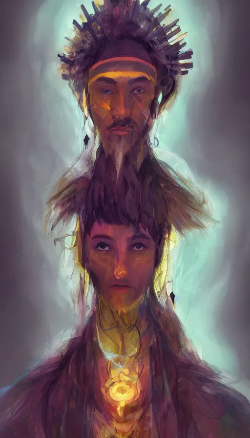 Image similar to portrait of a digital shaman, by disney concept artists