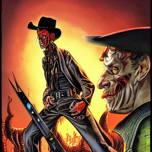 Prompt: alien vampire spaghetti western by Joe Jusko