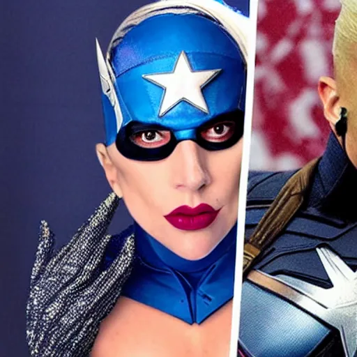 Image similar to lady gaga as captain america