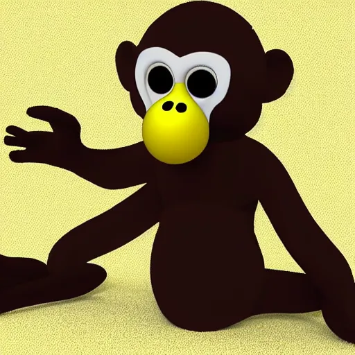 Image similar to a 3 d model of a monkey with no color with a black background and shaders