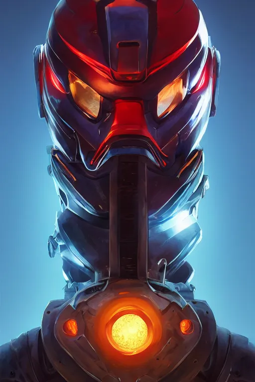 Image similar to epic mask helmet robot ninja portrait stylized as fornite style game design fanart by concept artist gervasio canda, behance hd by jesper ejsing, by rhads, makoto shinkai and lois van baarle, ilya kuvshinov, rossdraws global illumination radiating a glowing aura global illumination ray tracing hdr render in unreal engine 5