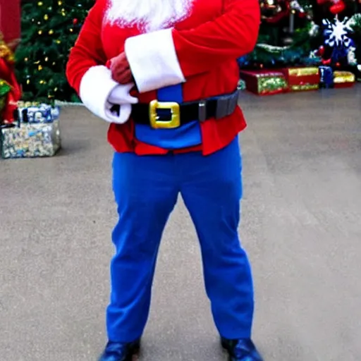 Image similar to santa claus as captain america,