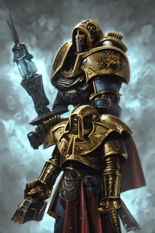 Image similar to armor portrait heros warhammer 4 0 k horus heresy fanart - the primarchs emperor by johannes helgeson animated with vfx concept artist & illustrator global illumination ray tracing hdr fanart arstation zbrush central hardmesh 8 k octane renderer comics stylized