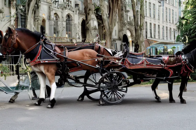 Prompt: a horse carriage