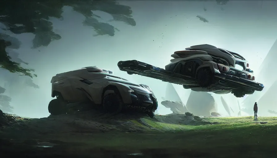 Prompt: a futuristic offroad suv by cory loftis, fenghua zhong, ryohei hase, ismail inceoglu and ruan jia. volumetric light, detailed, octane render, midsommar