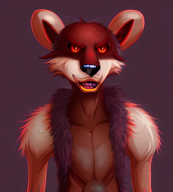 Image similar to furry - male - red - black - weasel - necromancer - fursona uhd ue 5 visual novel pc game expressions