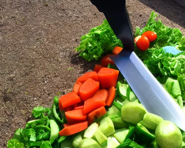 Image similar to 9 0 degrees fov, first person point of view of me cutting vegetables