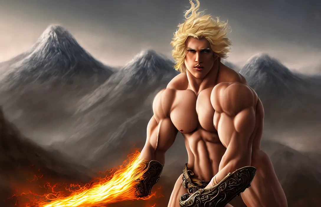 Dio Brando posing dramatically with a full moon behind, Stable Diffusion