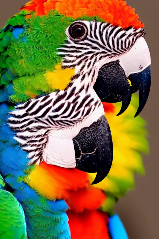 Image similar to a beautiful portrait of a cute and colorful parrot