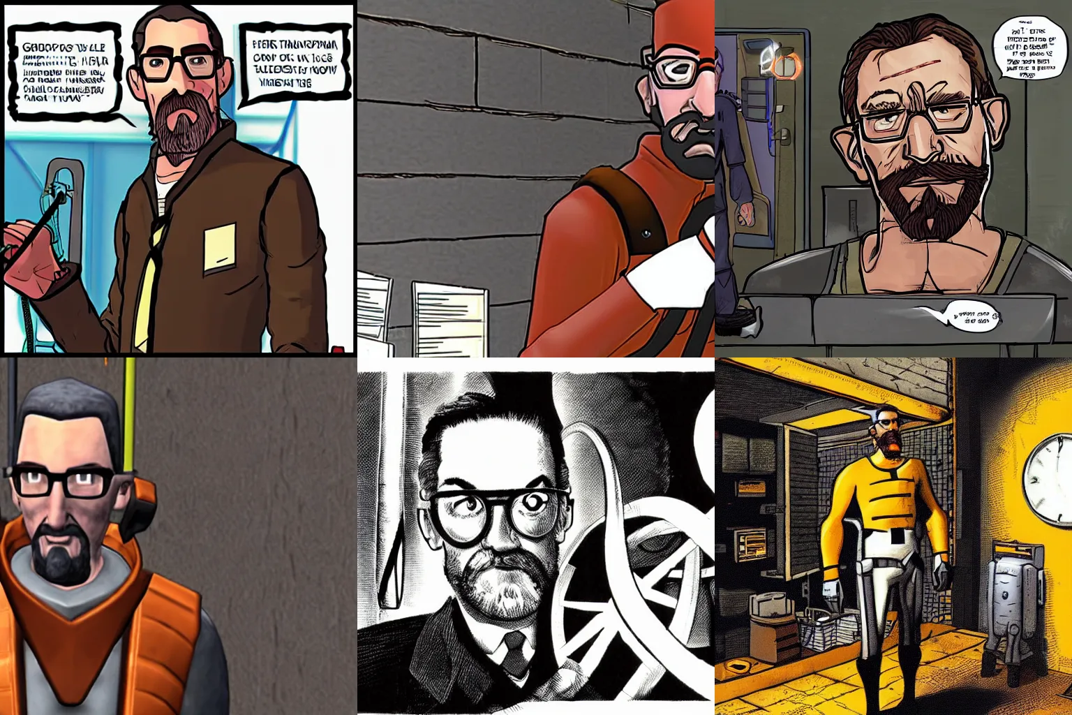 Prompt: gordon freeman inventing a time machine