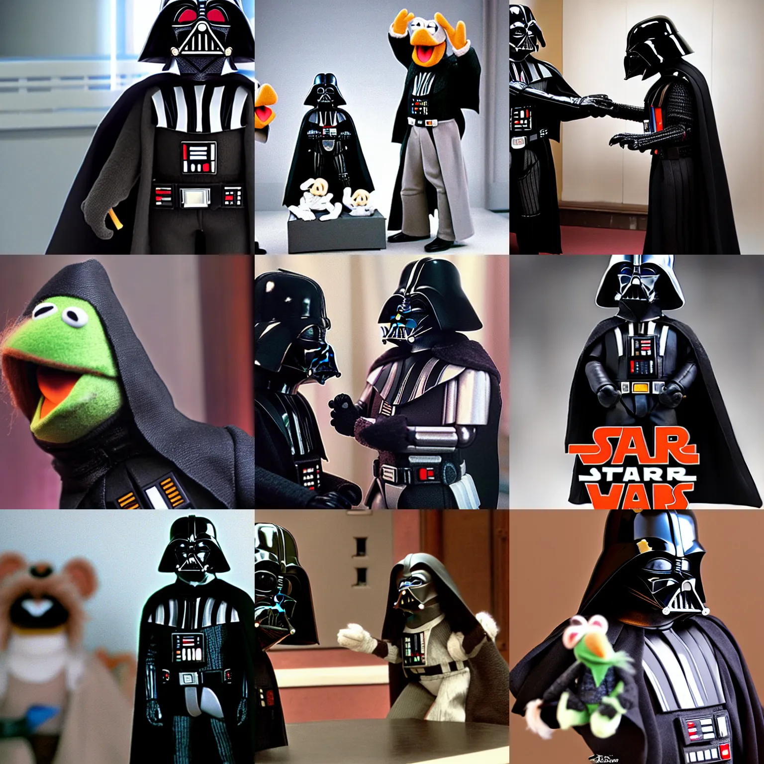 Prompt: Darth Vader in The Muppets