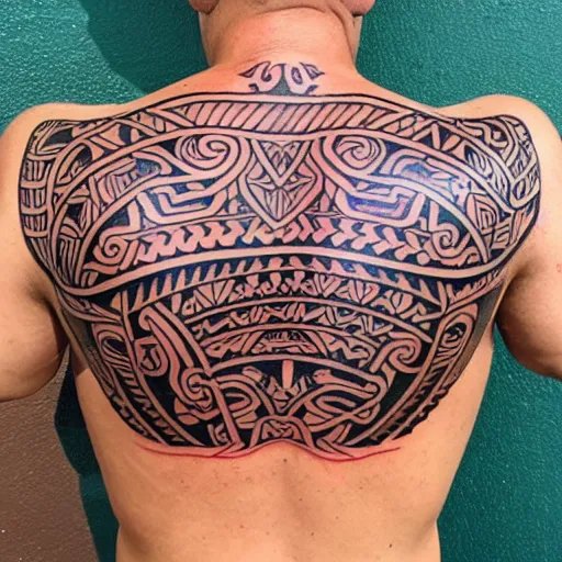 Prompt: a traditional maori tattoo on lsd