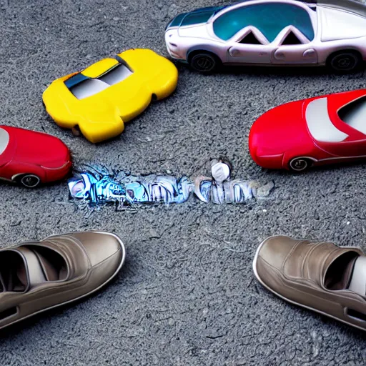 Image similar to cars with feet. stock photo