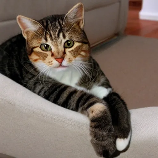 Prompt: cat sitting in the slipper, realistic