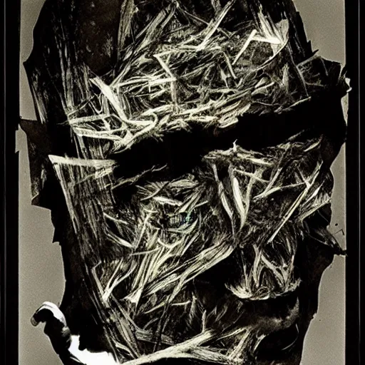 Image similar to The horror in the shadows is my love, impressionism, burnt paper, sharp contrast by Dave McKean and Lucien Clergue