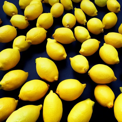 Prompt: a photo of an army of lemons, realistic, 4 k,