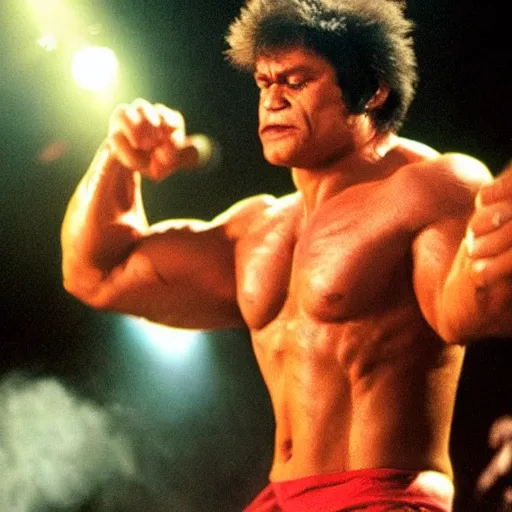 Image similar to hulk performing at woodstock