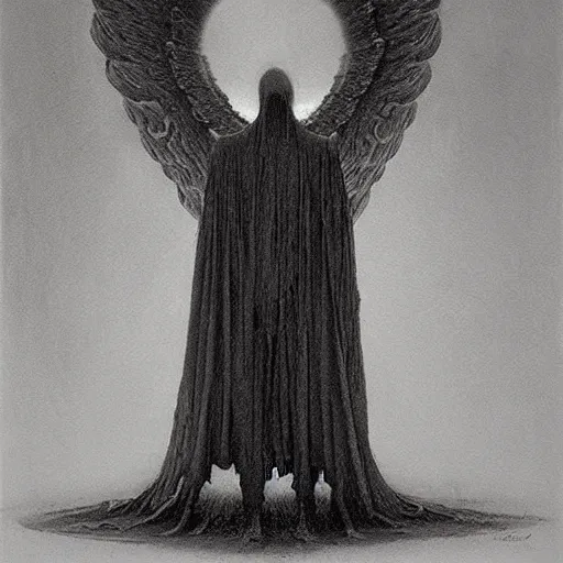 Image similar to arch angel concept art, by beksinski, dark soul concept