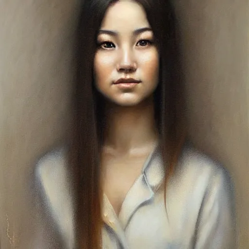 Image similar to beautiful portrait of a kazakh, ( waitress ) girl, by casey baugh,, vladimir kush!!, yasunari ikenaga, yasar vurdem, william oxer