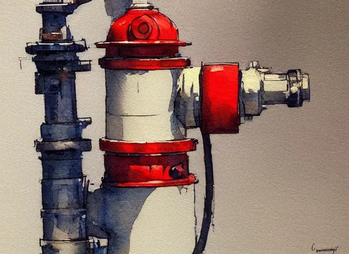 Image similar to concept art of a hydrant, pinterest, artstation trending, behance, watercolor, by coby whitmore, silver, laser light,