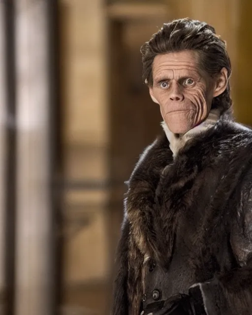 Prompt: William Dafoe in the role of aria stark