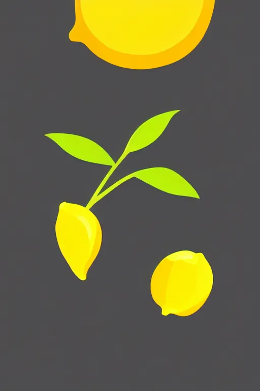 Image similar to minimalist colorful art of a yellow lemon on white background, illustration, vector art